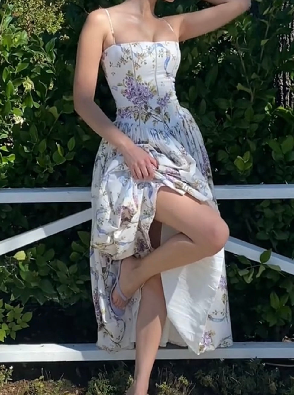 Casual Sling Elegant Printed Backless Dress