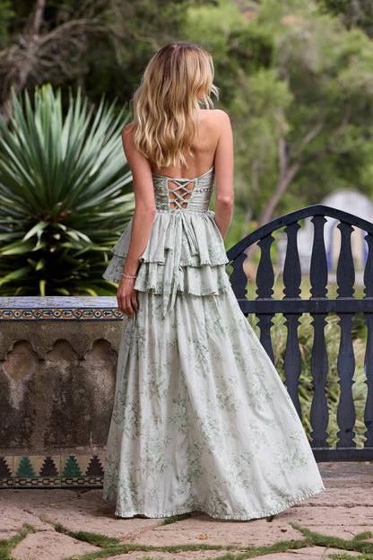 The Payton Dress in Sage Tapestry