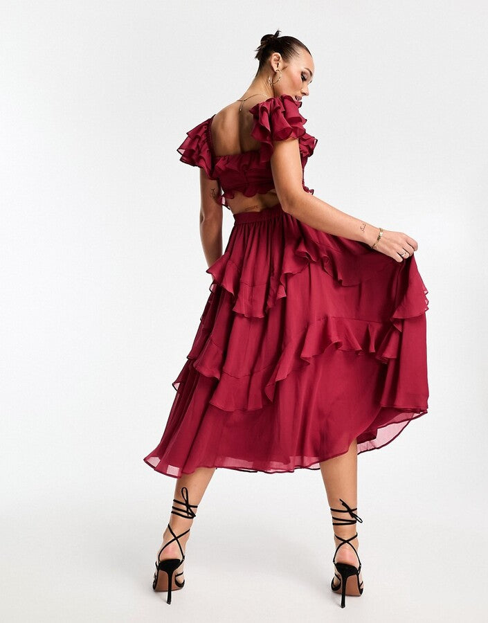 FREYNA | RUFFLE MIDI DRESS