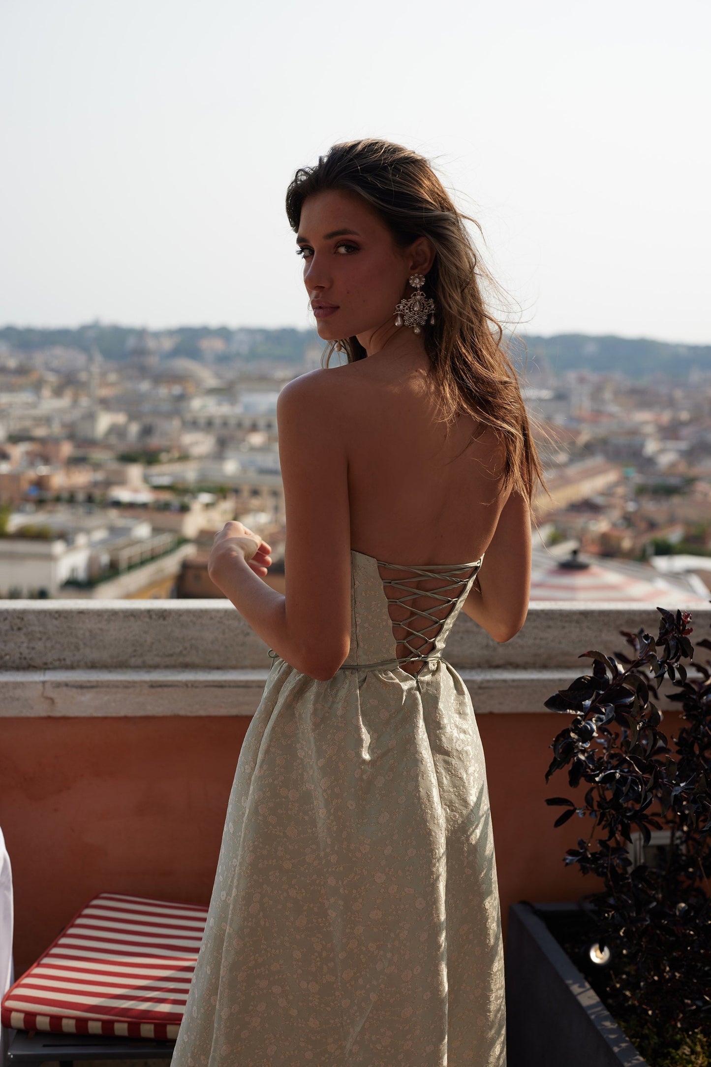 The Charlotte Dress in Sage Duchess