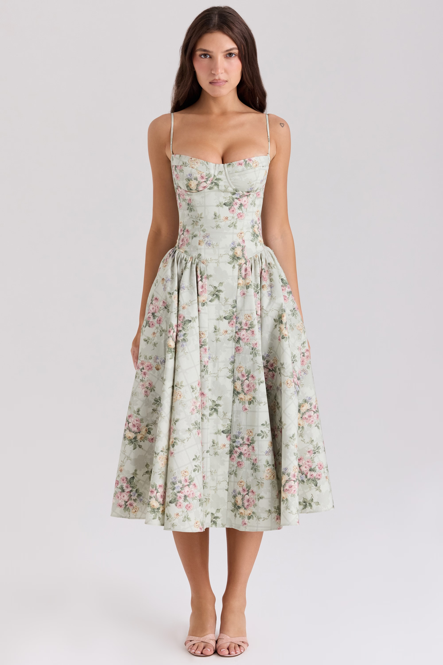 Sexy Spaghetti-Strap Floral Print Chest-Wrapped Dress