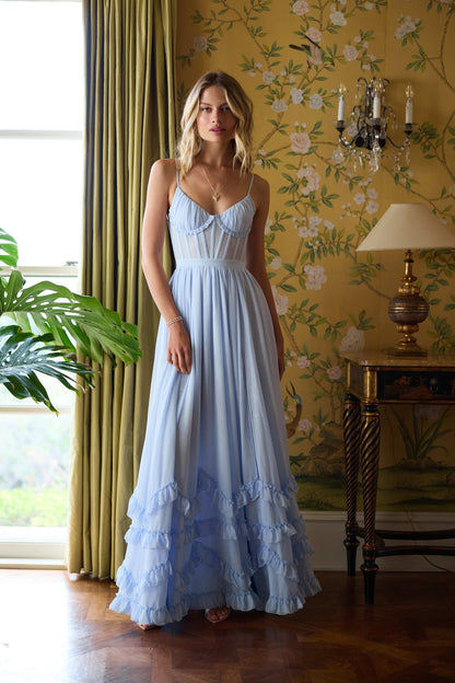 The Carmen Dress in Halogen Blue